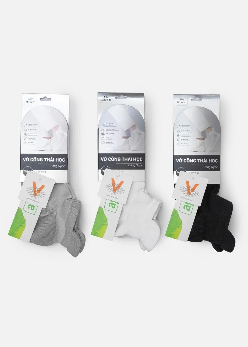 Vớ Cổ Ngắn Công Thái Học 90° Đệm Xù Giảm Chấn Kháng Khuẩn TAB004 Xám - YaMe.vn