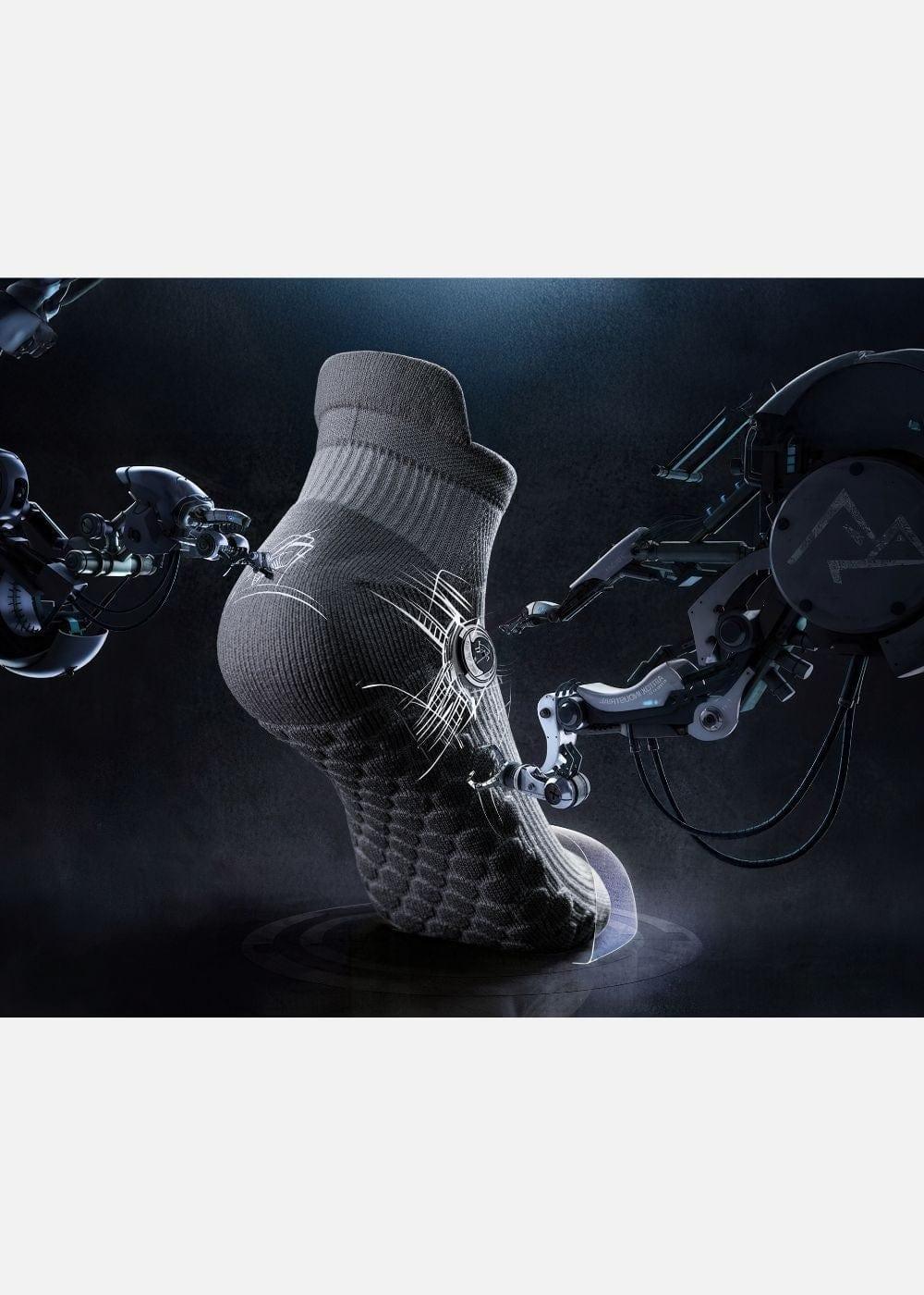 Vớ Cổ Ngắn Công Thái Học 90° Đệm Xù Giảm Chấn Kháng Khuẩn TAB004 Xám - YaMe.vn