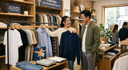 Mua quà sinh nhật cho bạn trai: Những bộ quần áo dễ mặc, không kén dáng.