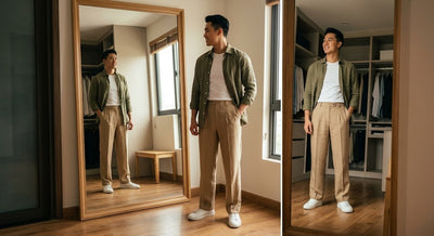 Giải cứu chân vòng kiềng: Cách chọn quần dài nam đứng phom che khuyết điểm.