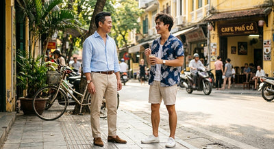 Mùa hè nên mặc áo sơ mi tay ngắn hay tay dài xắn lên cho bớt nóng?
