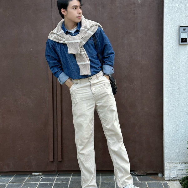 Cách phối áo len mỏng với áo sơ mi: Layering thanh lịch