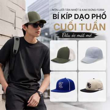 Nón đội siêu thông hơi lưới tản nhiệt/Kaki đứng form, lượn lờ dạo phố cuối tuần đầu óc mát mẻ.
