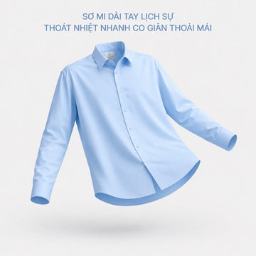 Sơ mi tay dài Seventy Seven 052 giải nhiệt co giãn cơ học từ cấu trúc dệt Tricot