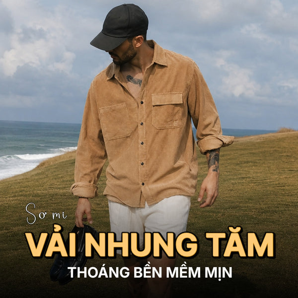 Sơ mi khoác The No Style 065: Xóa tan cảm giác thô cứng, mặc nhung tăm vẫn thoáng và cử động tự do