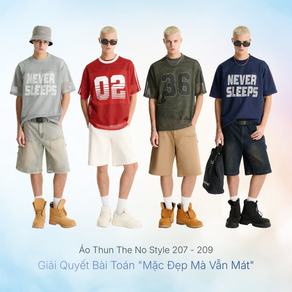 Áo Thun The No Style 208: Sự kết hợp giữa In Rubber cá tính và thiết kế phối mảng Sporty