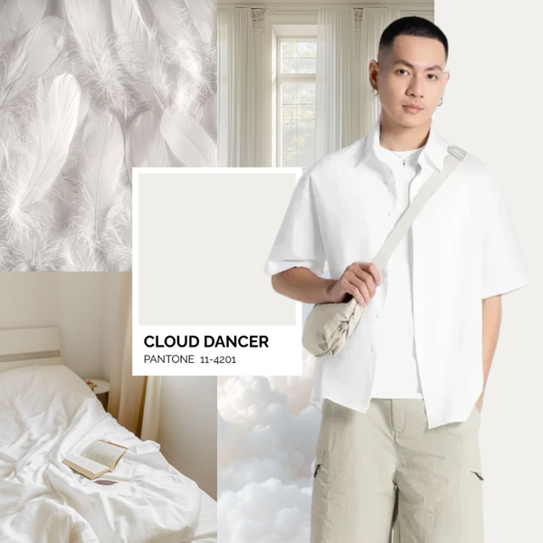 Phối đồ nam với Cloud Dancer – Màu sắc của năm 2026