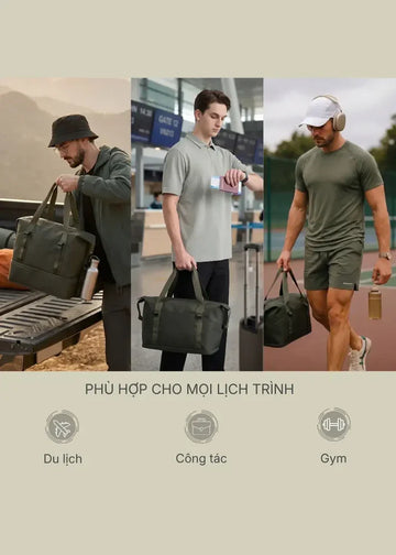 Loạt túi trống đa năng đáy sâu: Vừa ném đồ tập gym, vừa dư sức làm hành lý xách tay đi du lịch.