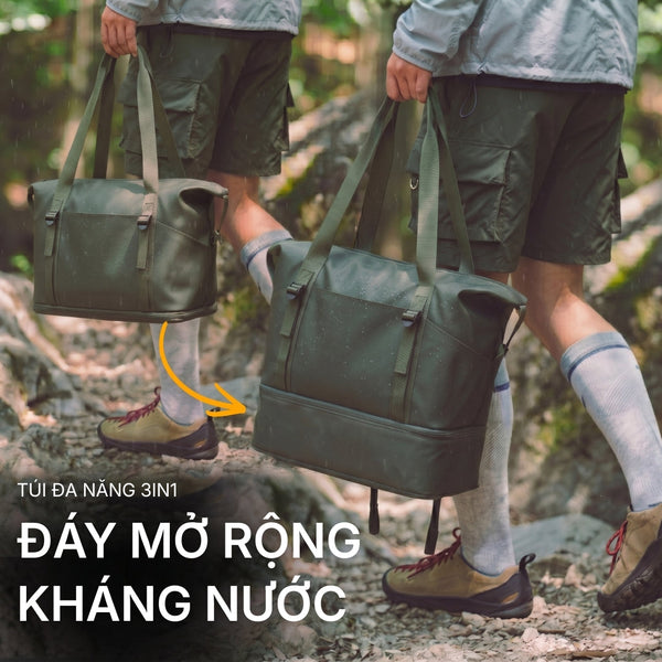 Túi du lịch nới rộng đáy #Y2010 200: Giải pháp "biến hình" cho hành lý gọn nhẹ