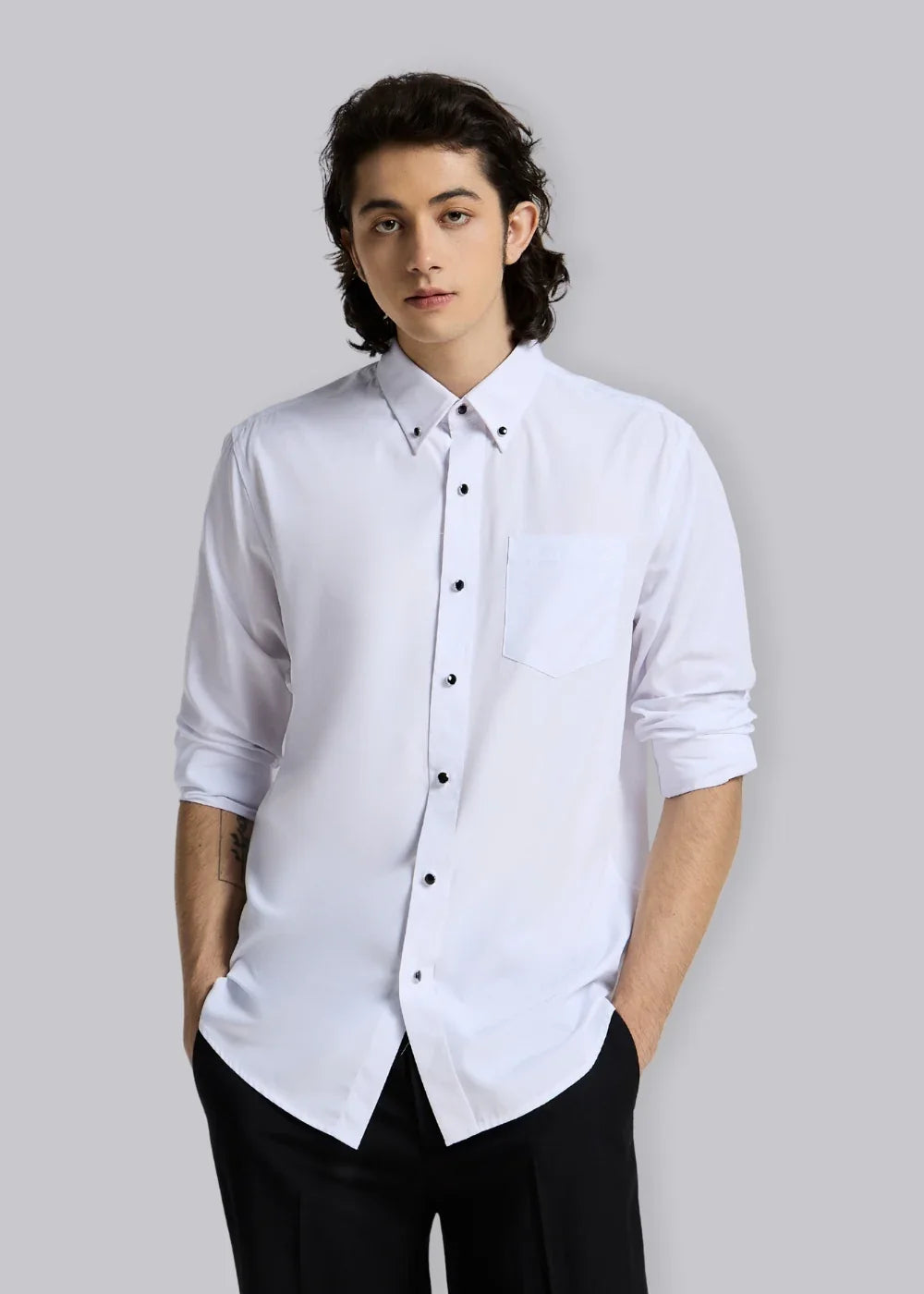 Áo Sơ Mi Tay Dài Vải Bamboo Kháng Khuẩn The CEO 007 Trắng - YaMe.vn