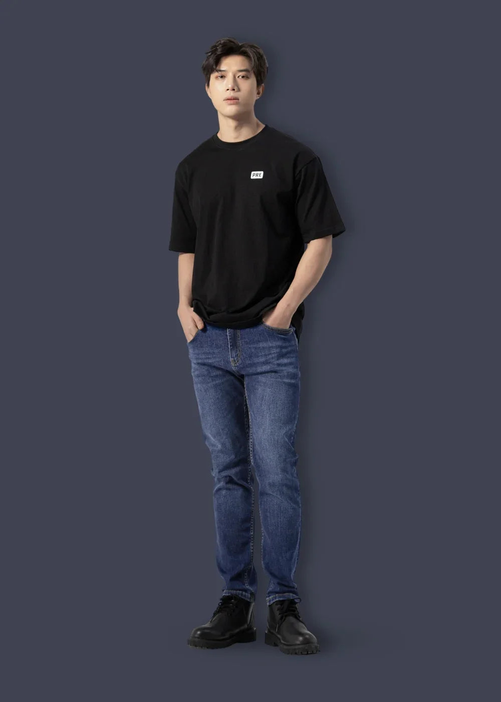 Quần Jeans Slim Fit Mềm Mịn Mát The Original 02 Xanh Dương Tối - YaMe.vn