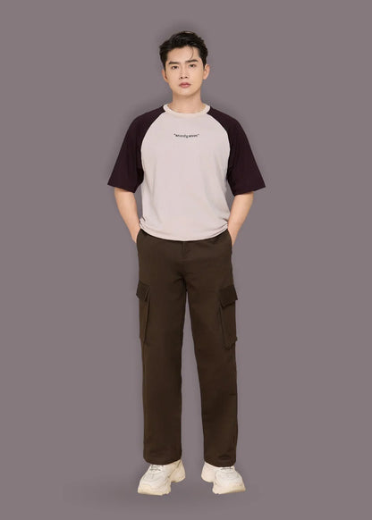 Áo Thun Raglan Phối Màu Seventy Seven 03 Be Nâu - YaMe.vn