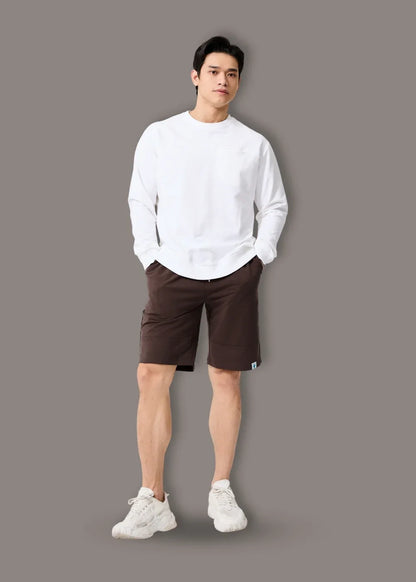 Quần Short Thun 9 Inch Mềm Mịn Mát The Minimalist 009 Nâu Đậm - YaMe.vn