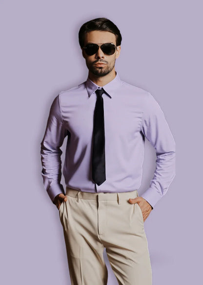 Áo Sơ Mi Tay Dài Vải Ngải Cứu Kháng Khuẩn The CEO 001 Tím - YaMe.vn