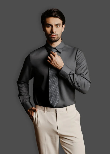 Áo Sơ Mi Tay Dài Vải Ngải Cứu Kháng Khuẩn The CEO 001 Xanh Lá Đậm - YaMe.vn