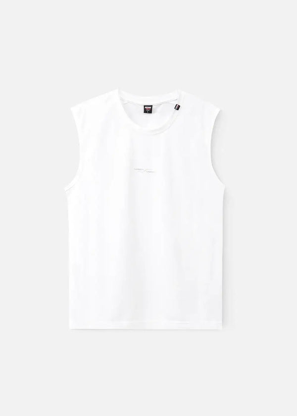 Áo Thun Tank Top Beginner 003 Siêu Nhẹ Thoát Hơi Nhanh Khoe Cơ Bắp Màu Trắng Dáng Ôm Vừa F2