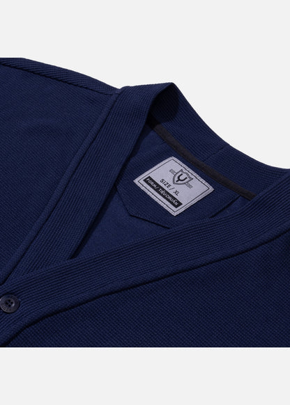 Áo Khoác Cardigan Vải Waffle Thoáng Khí Seventy Seven 38 Xanh Đen
