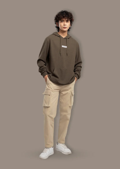 Áo Khoác Hoodie Waffle Thoáng Khí Seventy Seven 39 Nâu Đậm - YaMe.vn