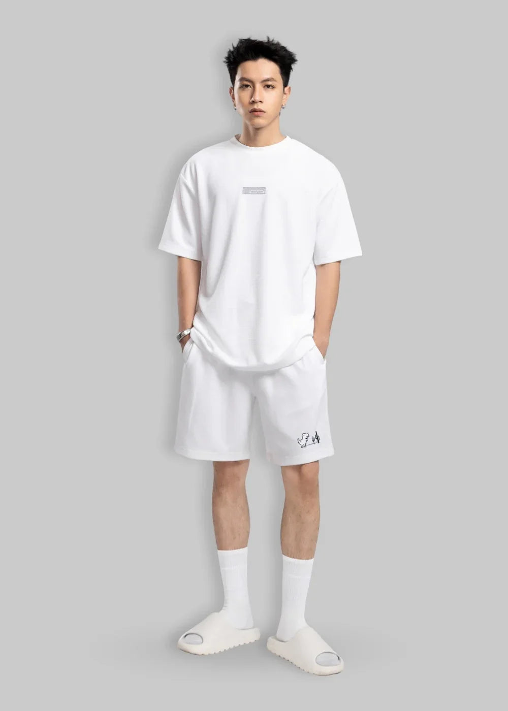 Áo Thun Tay Ngắn Waffle Thoáng Khí Seventy Seven 10 Trắng - YaMe.vn