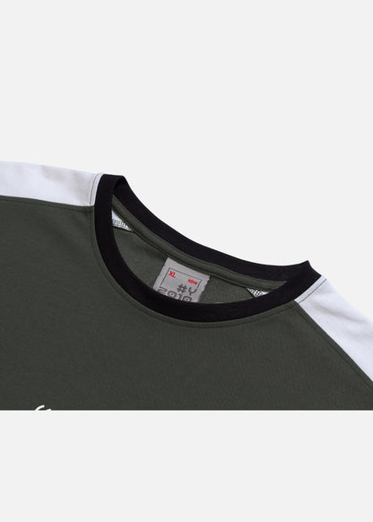 Áo Thun Tay Dài Cotton Phối Màu Seventy Seven 16 Xanh Rêu