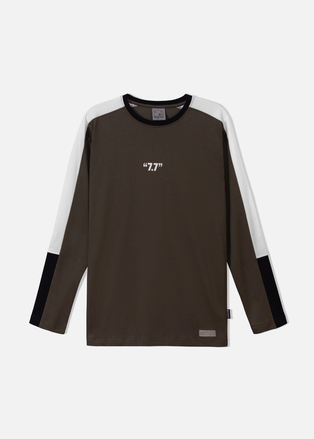Áo Thun Tay Dài Cotton Phối Màu Seventy Seven 16 Nâu Đậm
