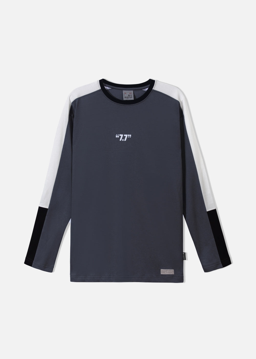 Áo Thun Tay Dài Cotton Phối Màu Seventy Seven 16 Xám