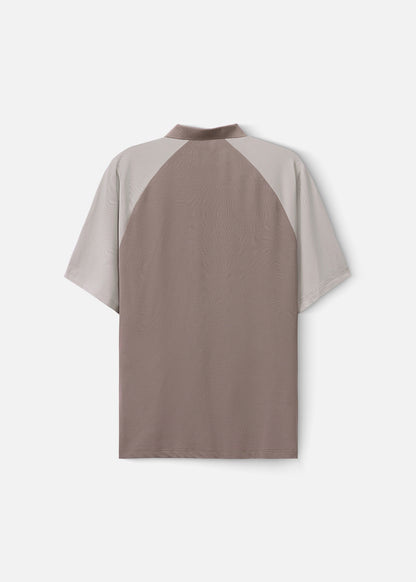 Áo Polo Cổ Khóa Kéo Vải Pique Thoáng Khí Seventy Seven 18 Nâu