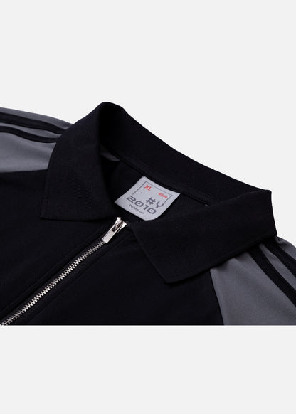 Áo Polo Cổ Khóa Kéo Vải Pique Thoáng Khí Seventy Seven 18 Đen