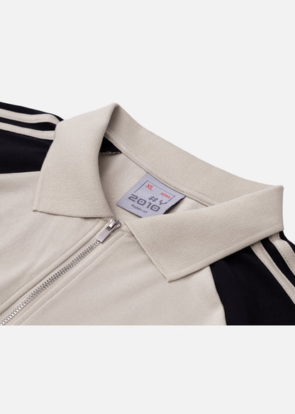 Áo Polo Cổ Khóa Kéo Vải Pique Thoáng Khí Seventy Seven 18 Kem