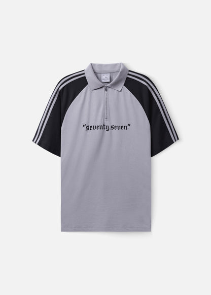 Áo Polo Cổ Khóa Kéo Vải Pique Thoáng Khí Seventy Seven 18 Xám