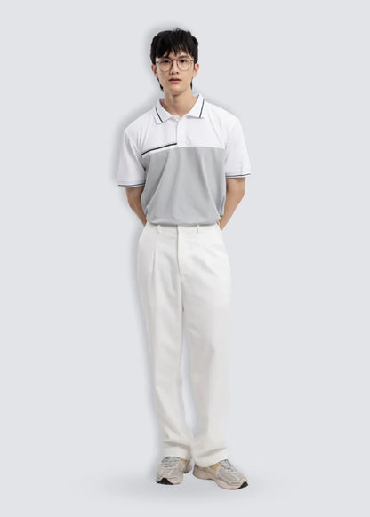 Áo Polo Phối Màu Pique Thoáng Mát Seventy Seven 19 Trắng Xám - YaMe.vn
