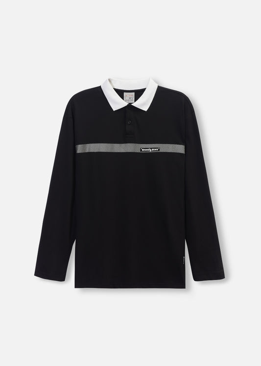 Áo Polo Tay Dài Seventy Seven 20 Đen
