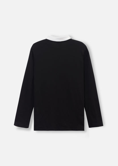 Áo Polo Tay Dài Seventy Seven 20 Đen