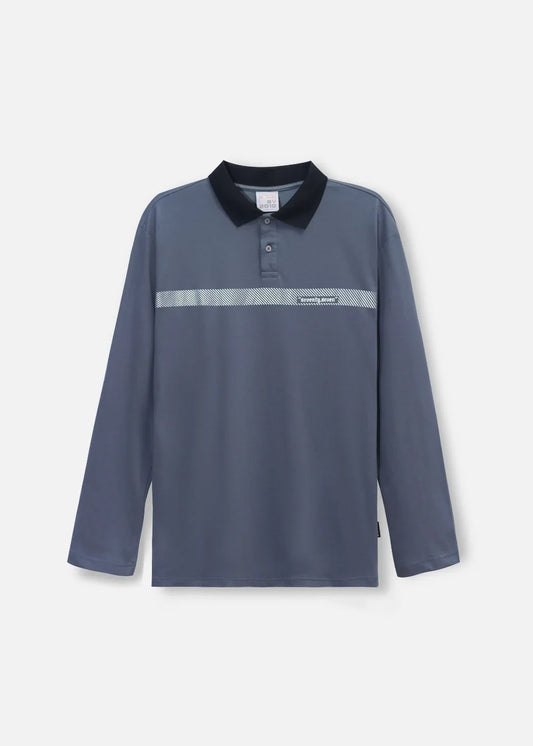 Áo Polo Tay Dài Seventy Seven 20 Xám - YaMe.vn