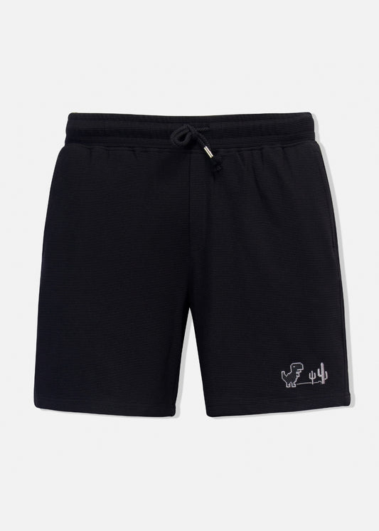 Quần Short Nam Thun Waffle 7 Inch Thoáng Khí Seventy Seven 30 Đen