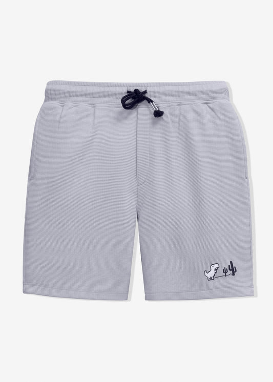 Quần Short Nam Thun Waffle 7 Inch Thoáng Khí Seventy Seven 30 Xám Trắng