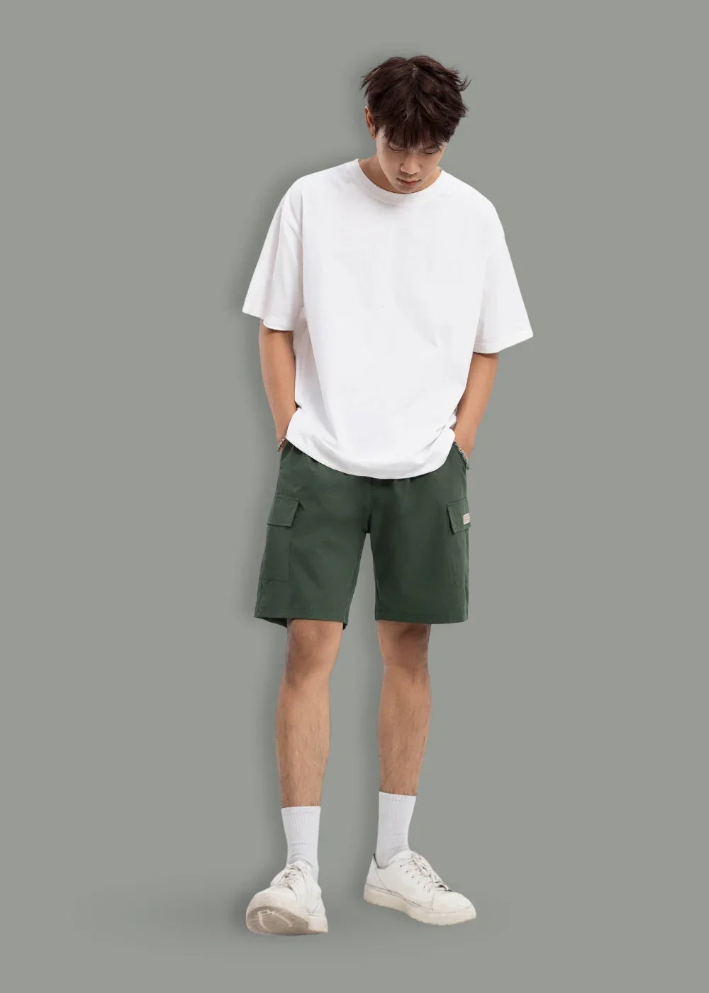 Quần Short Cargo 7 Inch Dù Trượt Nước Seventy Seven 31 Xanh Lá Đậm - YaMe.vn