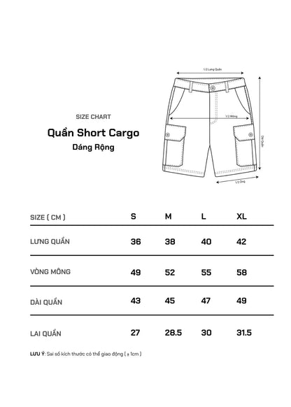 Quần Short Cargo 7 Inch Dù Trượt Nước Seventy Seven 31 Xanh Dương Đậm - YaMe.vn