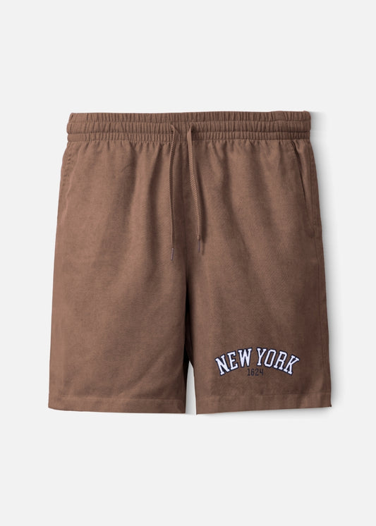 Quần Short Nam Corduroy Lưng Thun Seventy Seven 32 Nâu