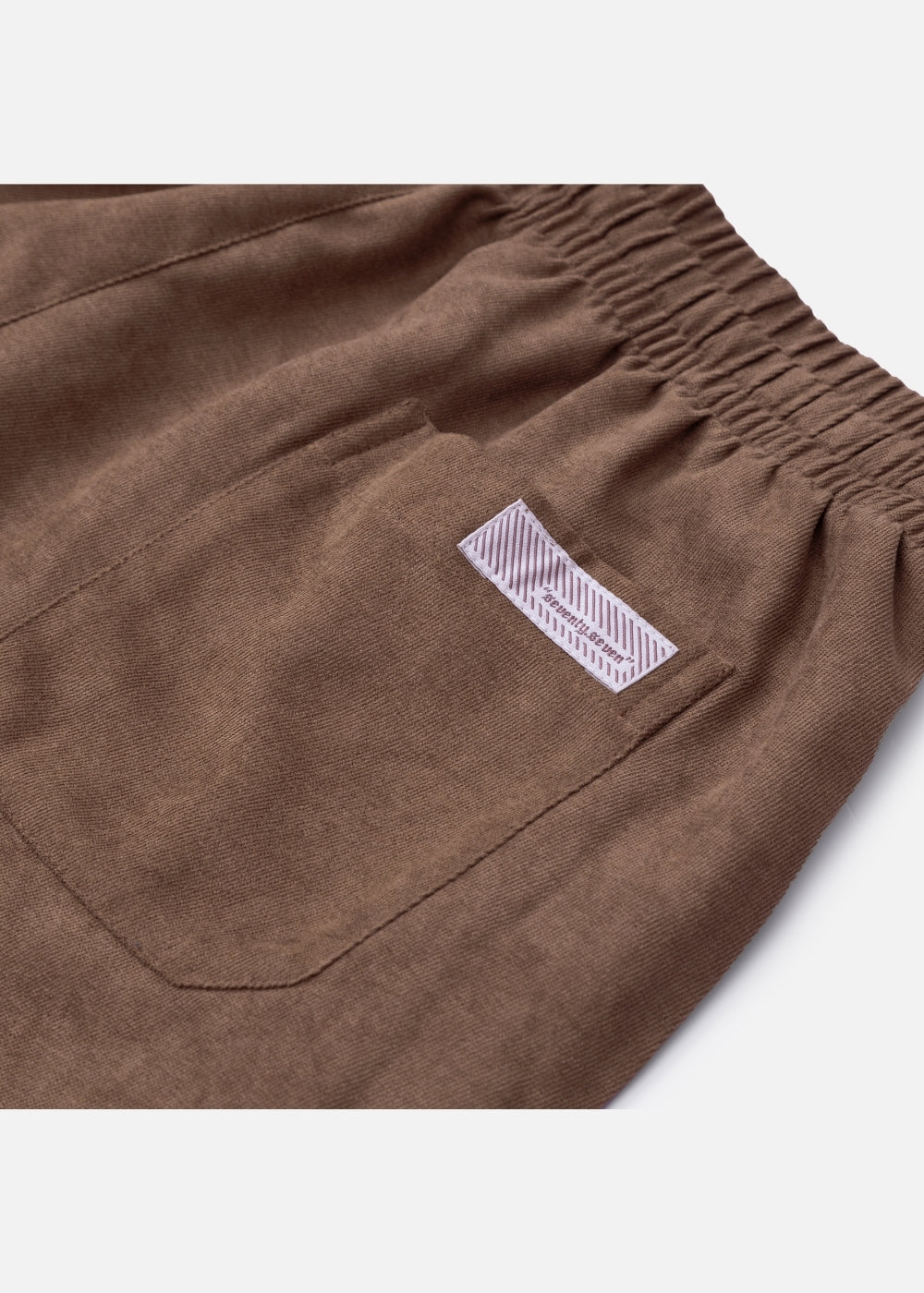Quần Short Nam Corduroy Lưng Thun Seventy Seven 32 Nâu