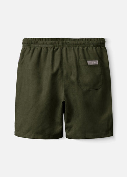 Quần Short Nam Corduroy Lưng Thun Seventy Seven 32 Xanh Rêu