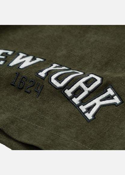 Quần Short Nam Corduroy Lưng Thun Seventy Seven 32 Xanh Rêu