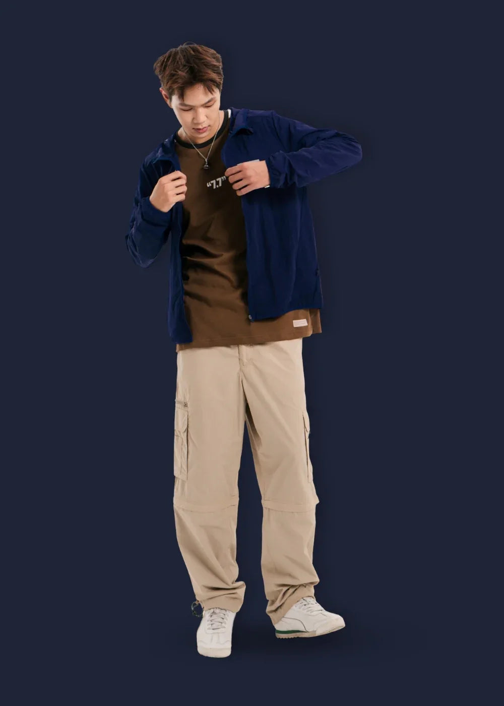 Áo Khoác Gió Trượt Nước Seventy Seven 05 Xanh Dương Đậm - YaMe.vn