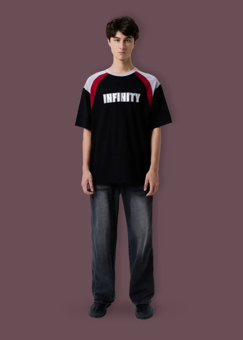 Áo Thun Cotton Mềm Mịn Phối Màu No Style M3 Đen Xám - YaMe.vn