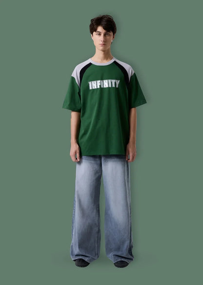 Áo Thun Cotton Mềm Mịn Phối Màu No Style M3 Xanh Lá Đậm - YaMe.vn