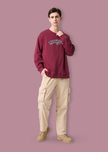 Áo Thun Sweater Cotton Giữ Ấm No Style M20 Đỏ Đậm - YaMe.vn