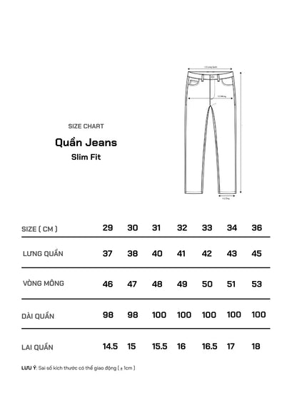 Quần Jeans Slimfit Co Giãn The Original 28 Xanh Đậm 1