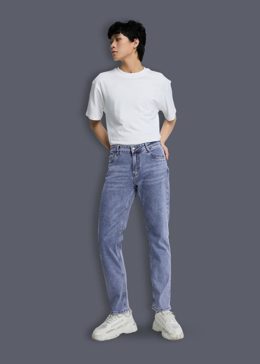 Quần Jeans Slimfit Co Giãn The Original 28 Xanh Dương