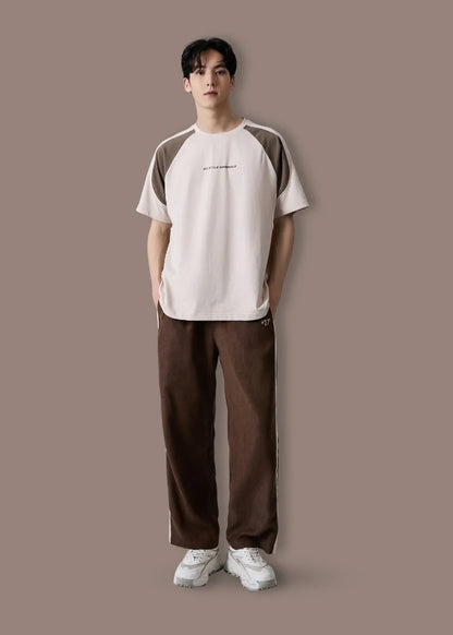 Áo Thun Raglan Cotton Phối Màu No Style M5 Be Nâu - YaMe.vn