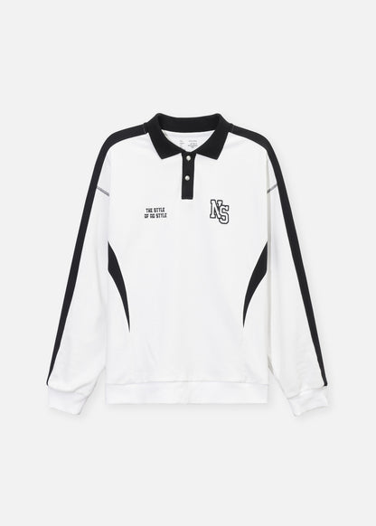Áo Polo Sweater Cotton Phối Màu No Style M37 Trắng
